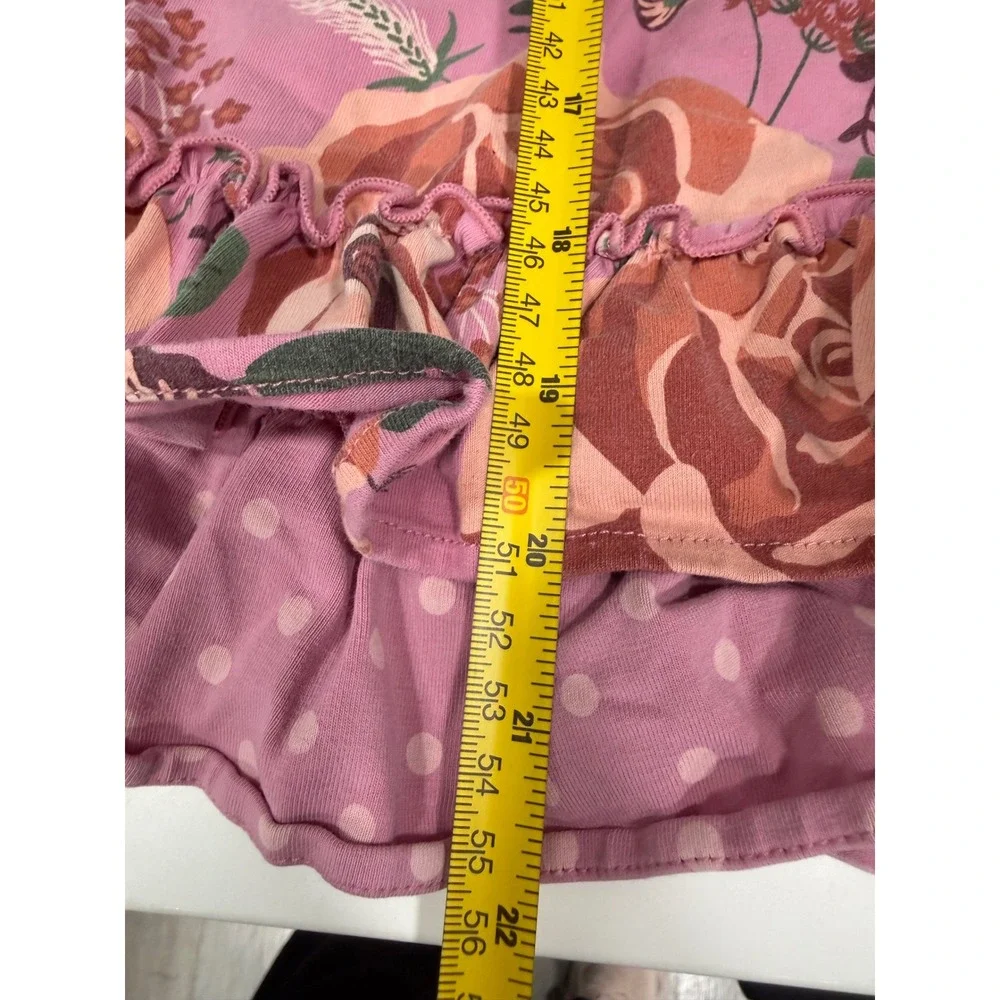 Matilda Jane Girls Pink Floral Ruffle Tiered Short Sleeve Dress Size 6